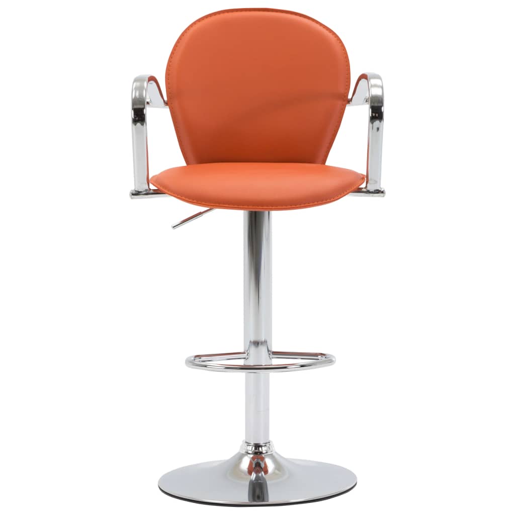 Barhocker mit Armlehne 2 Stk. Orange Kunstleder