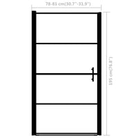 Thumbnail for Duschtür Hartglas 81×195 cm Schwarz