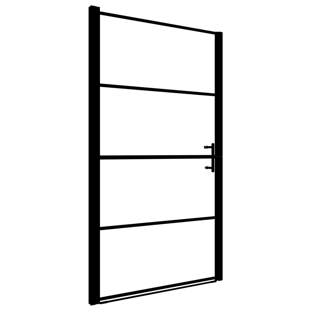 Duschtür Hartglas 91×195 cm Schwarz
