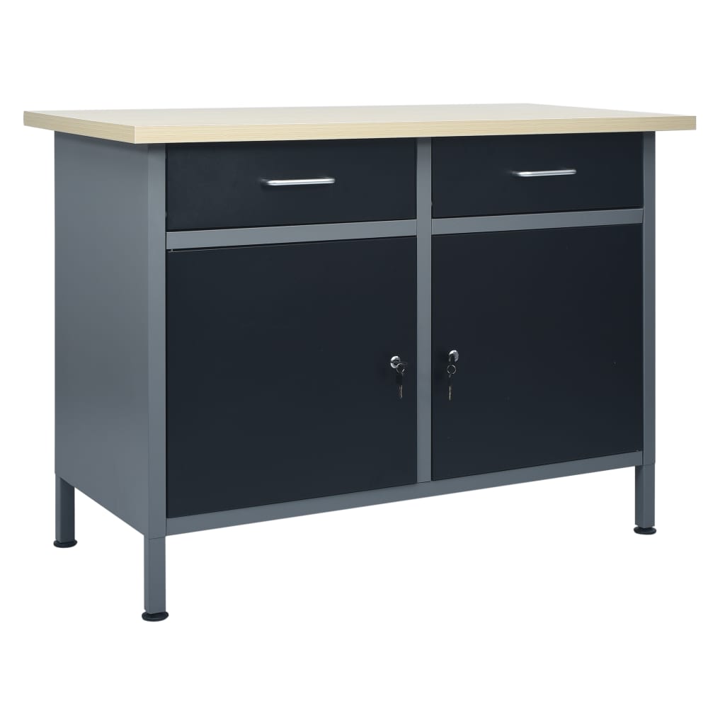 Werkbank Schwarz 120×60×85 cm Stahl