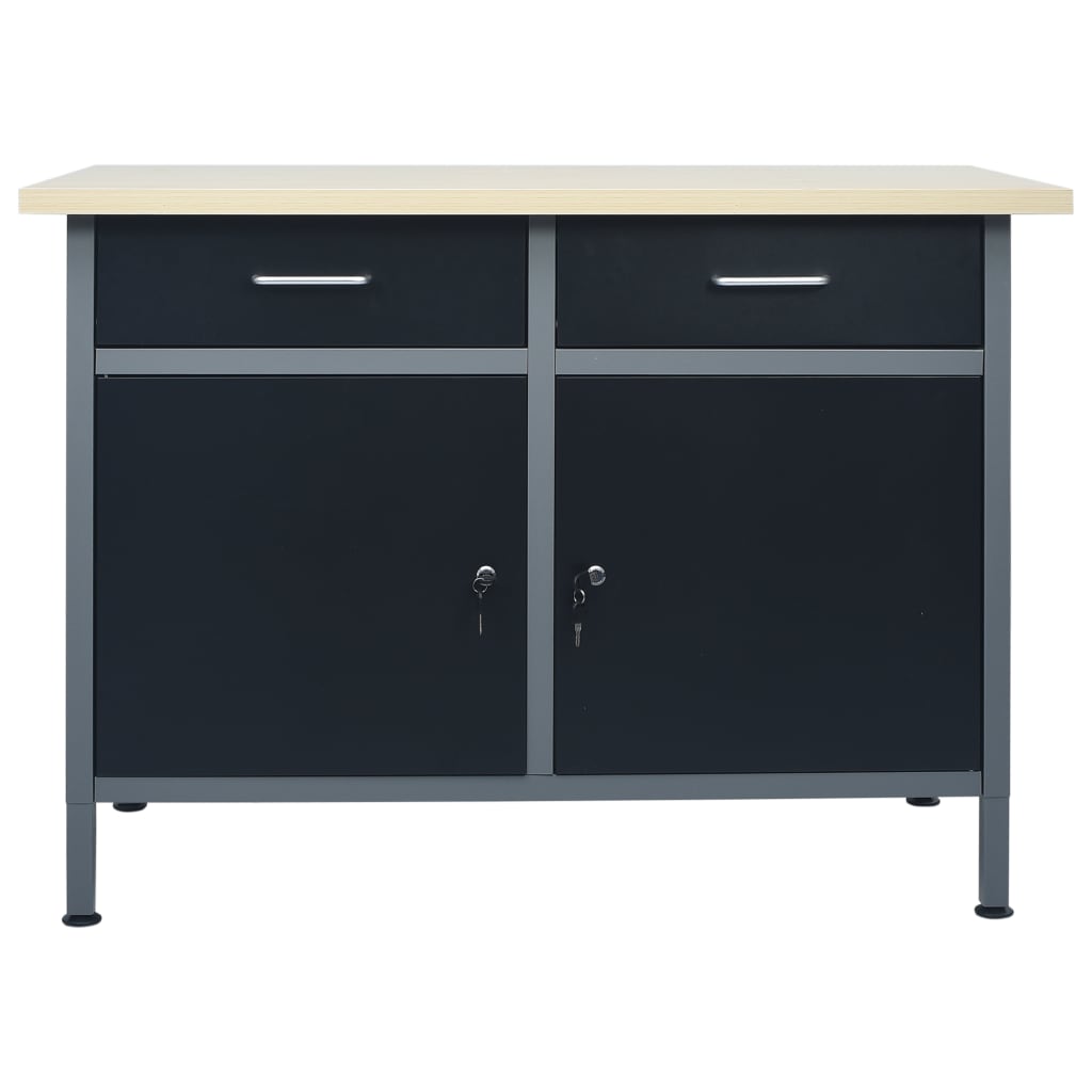 Werkbank Schwarz 120×60×85 cm Stahl