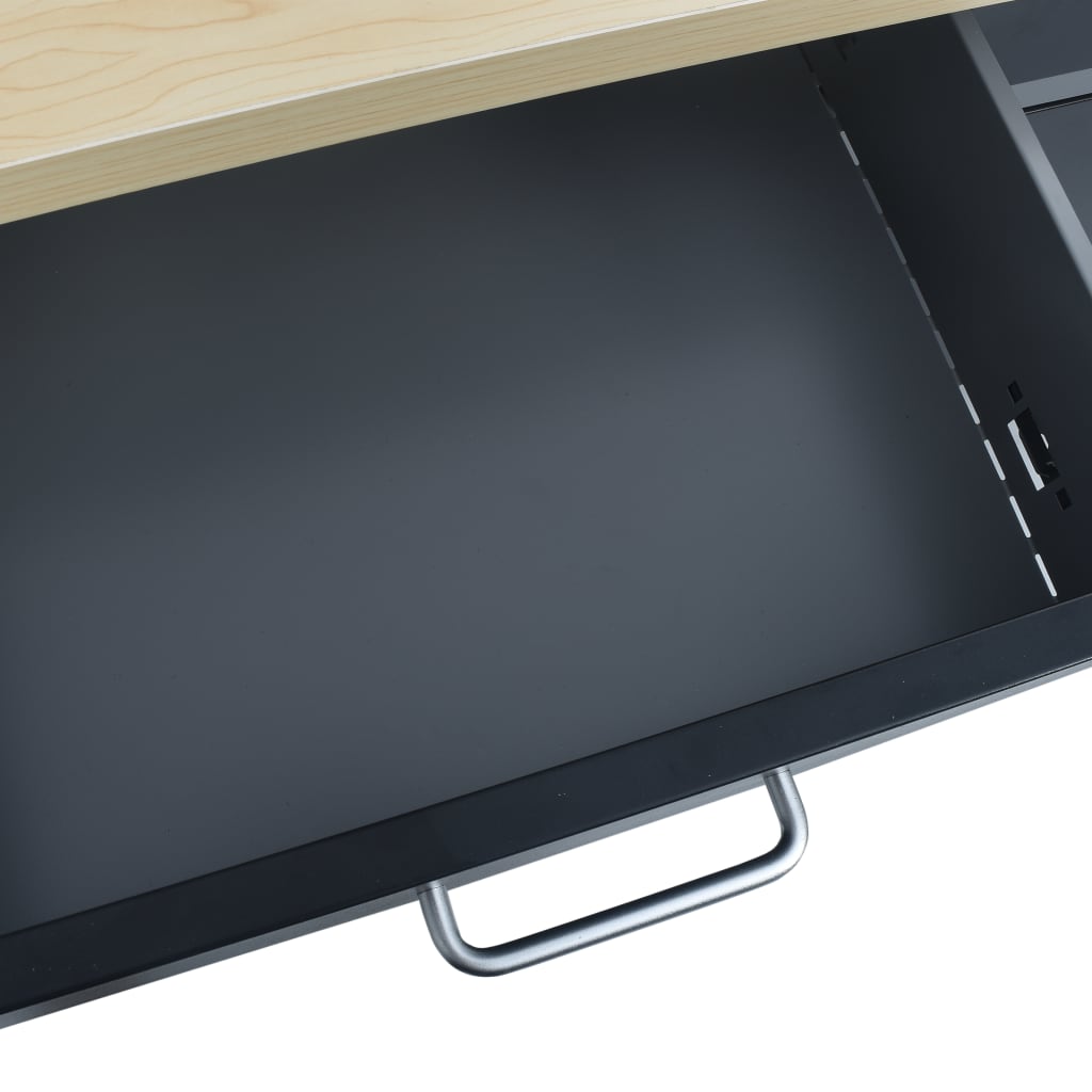 Werkbank Schwarz 120×60×85 cm Stahl