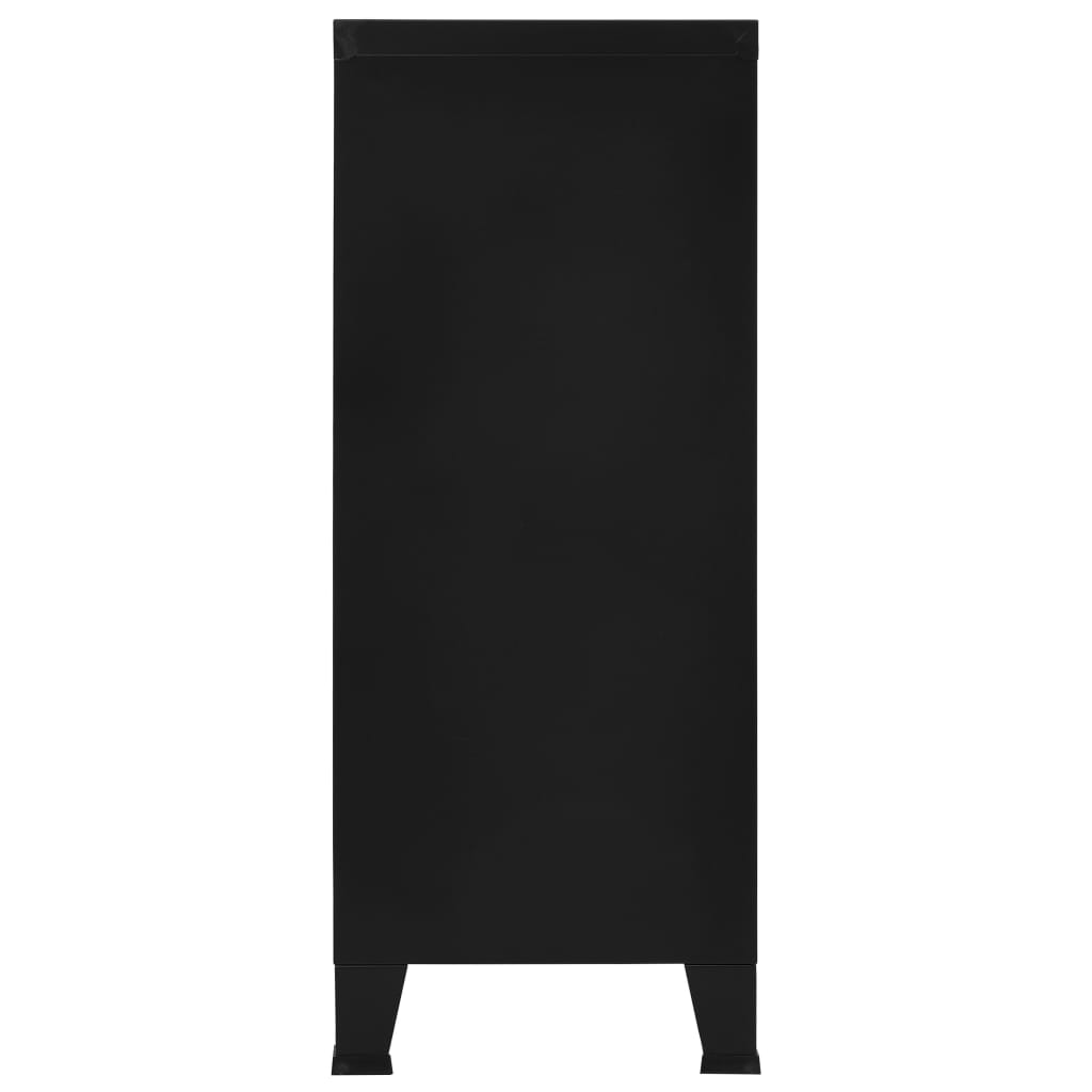 Aktenschrank Industriell Schwarz 90×40×100 cm Stahl
