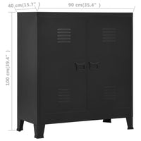 Thumbnail for Aktenschrank Industriell Schwarz 90×40×100 cm Stahl