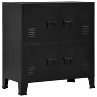 Thumbnail for Aktenschrank mit 4 Türen Industriell Schwarz 75×40×80 cm Stahl