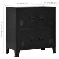 Thumbnail for Aktenschrank mit 4 Türen Industriell Schwarz 75×40×80 cm Stahl