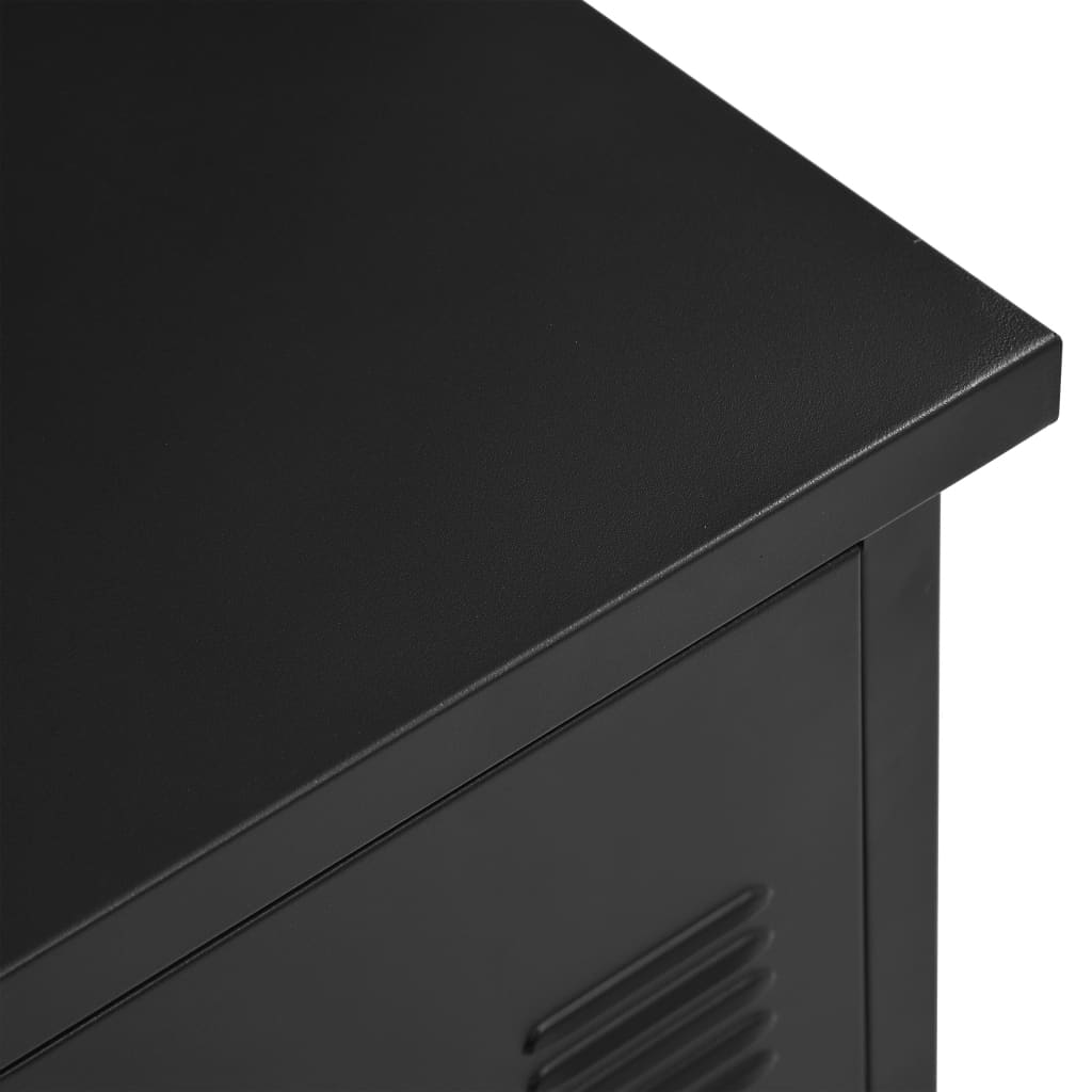 Schreibtisch Schubladen Industriell Schwarz 120x55x75cm Stahl