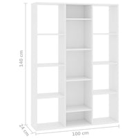 Thumbnail for Raumteiler/Bücherregal Weiß 100x24x140 cm Holzwerkstoff