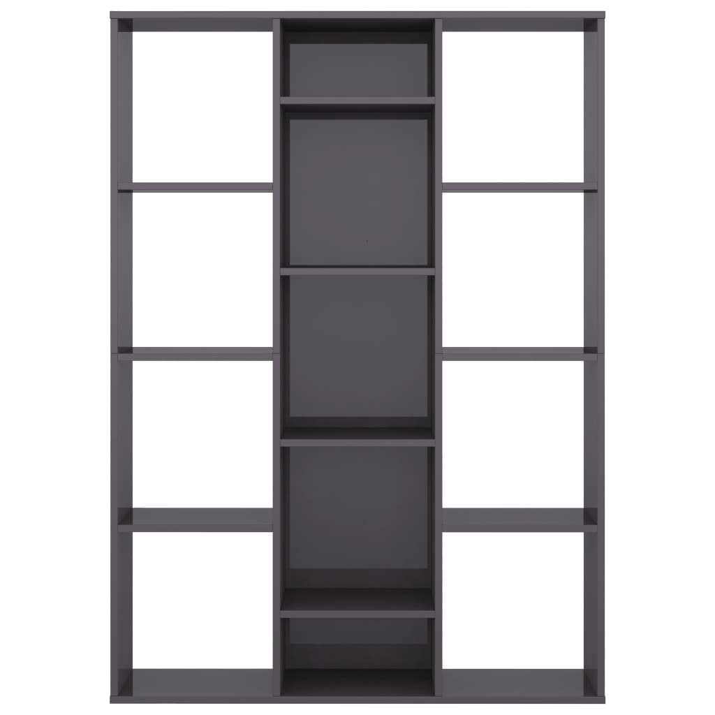 Raumteiler/Bücherregal Hochglanz-Grau 100×24×140 cm Spanplatte