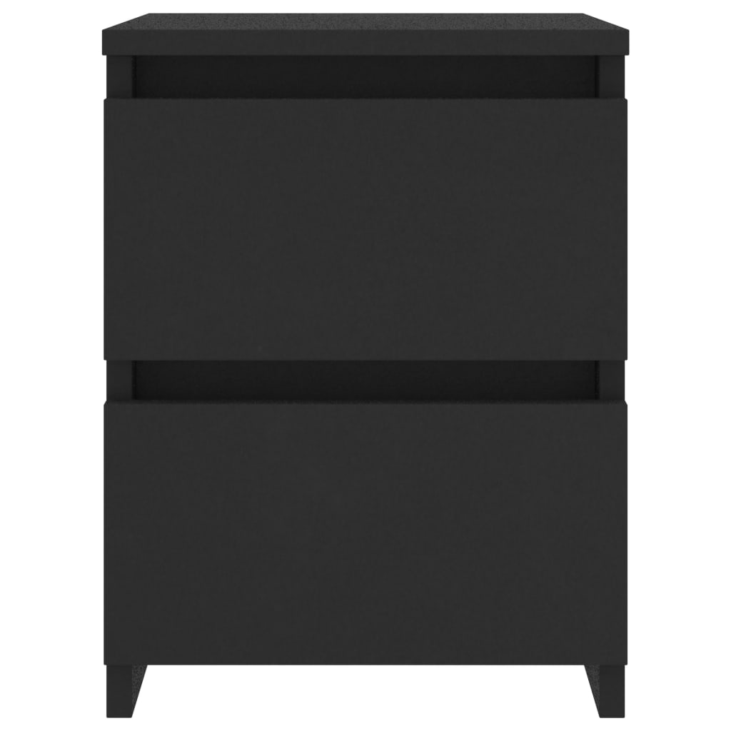 Nachttische 2 Stk. Schwarz 30×30×40 cm Spanplatte