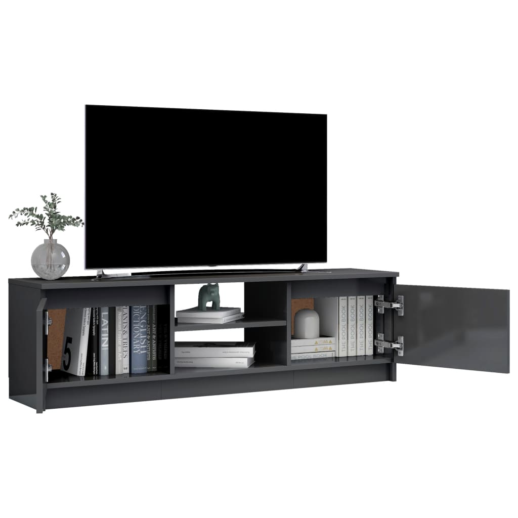 TV-Schrank Hochglanz-Grau 120x30x35,5 cm Holzwerkstoff