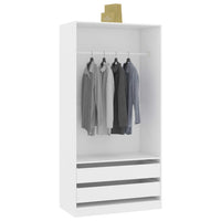 Thumbnail for Kleiderschrank Weiß 100x50x200 cm Holzwerkstoff
