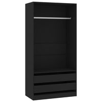 Thumbnail for Kleiderschrank Schwarz 100x50x200 cm Holzwerkstoff