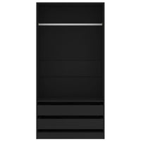 Thumbnail for Kleiderschrank Schwarz 100x50x200 cm Holzwerkstoff