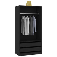 Thumbnail for Kleiderschrank Schwarz 100x50x200 cm Holzwerkstoff
