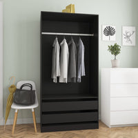 Thumbnail for Kleiderschrank Schwarz 100x50x200 cm Holzwerkstoff