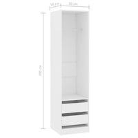 Thumbnail for Kleiderschrank mit Schubladen Weiß 50x50x200 cm Holzwerkstoff