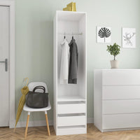Thumbnail for Kleiderschrank mit Schubladen Weiß 50x50x200 cm Holzwerkstoff