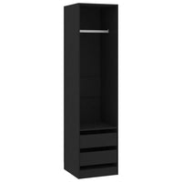 Thumbnail for Kleiderschrank mit Schubladen Schwarz 50x50x200cm Holzwerkstoff
