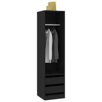 Thumbnail for Kleiderschrank mit Schubladen Schwarz 50x50x200cm Holzwerkstoff