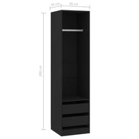 Thumbnail for Kleiderschrank mit Schubladen Schwarz 50x50x200cm Holzwerkstoff