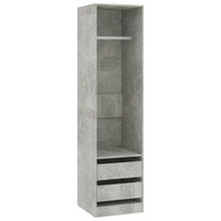 Thumbnail for Kleiderschrank Schubladen Betongrau 50x50x200cm Holzwerkstoff
