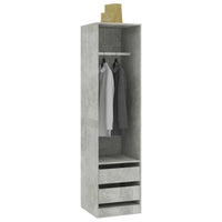 Thumbnail for Kleiderschrank Schubladen Betongrau 50x50x200cm Holzwerkstoff