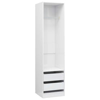 Thumbnail for Kleiderschrank mit Schubladen Hochglanz-Weiß 50x50x200 cm