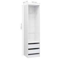 Thumbnail for Kleiderschrank mit Schubladen Hochglanz-Weiß 50x50x200 cm