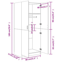 Thumbnail for Kleiderschrank Sonoma-Eiche 80x52x180 cm Holzwerkstoff