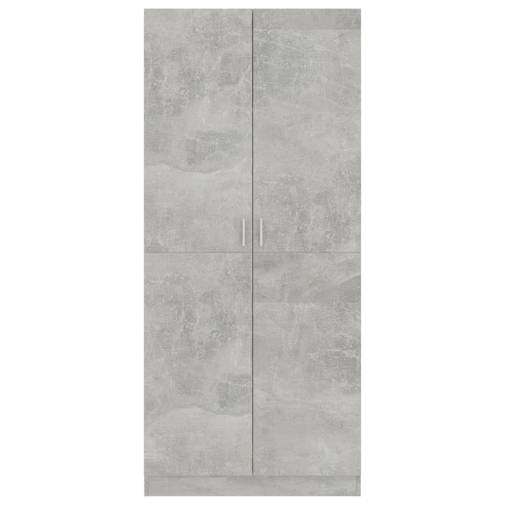 Kleiderschrank Betongrau 80x52x180 cm Holzwerkstoff