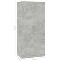 Thumbnail for Kleiderschrank Betongrau 80x52x180 cm Holzwerkstoff