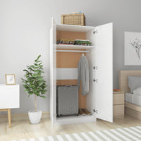 Thumbnail for Kleiderschrank Hochglanz-Weiß 80x52x180 cm Holzwerkstoff
