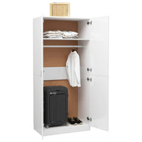 Thumbnail for Kleiderschrank Hochglanz-Weiß 80x52x180 cm Holzwerkstoff