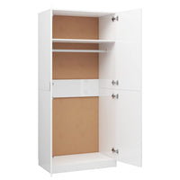 Thumbnail for Kleiderschrank Hochglanz-Weiß 80x52x180 cm Holzwerkstoff