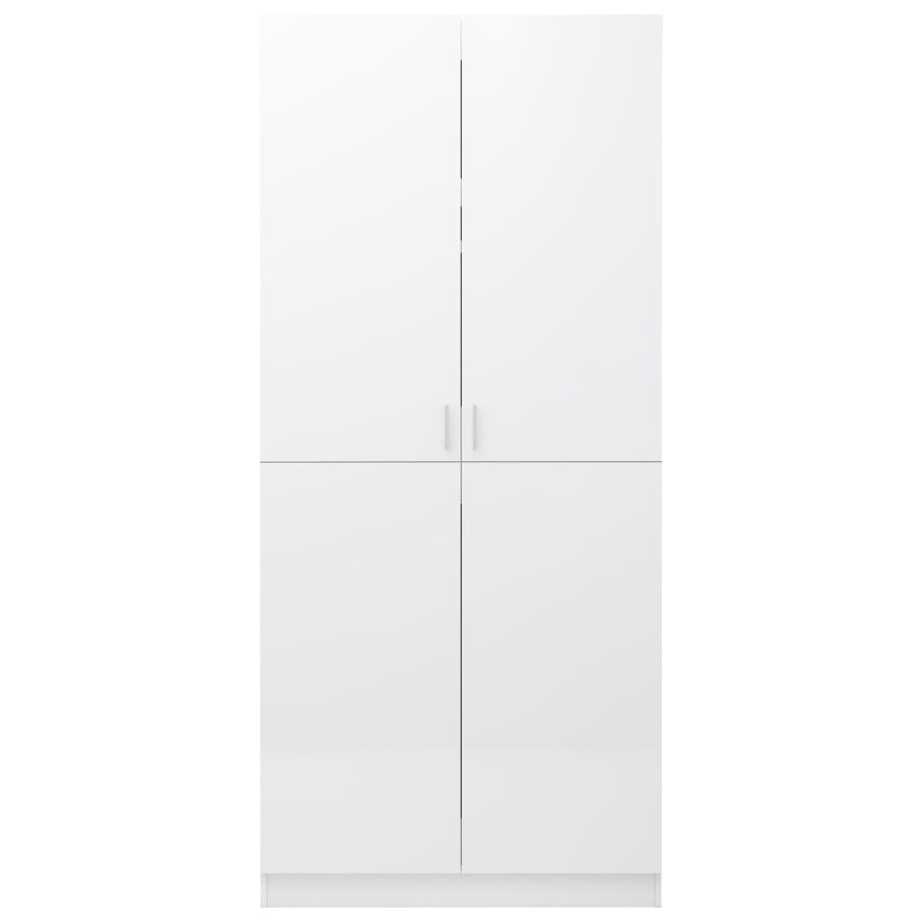 Kleiderschrank Hochglanz-Weiß 80x52x180 cm Holzwerkstoff