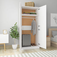 Thumbnail for Kleiderschrank Weiß 90x52x200 cm Holzwerkstoff