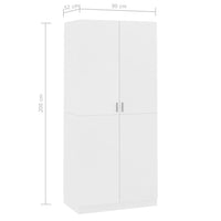 Thumbnail for Kleiderschrank Weiß 90x52x200 cm Holzwerkstoff