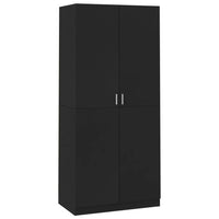 Thumbnail for Kleiderschrank Schwarz 90x52x200 cm Holzwerkstoff