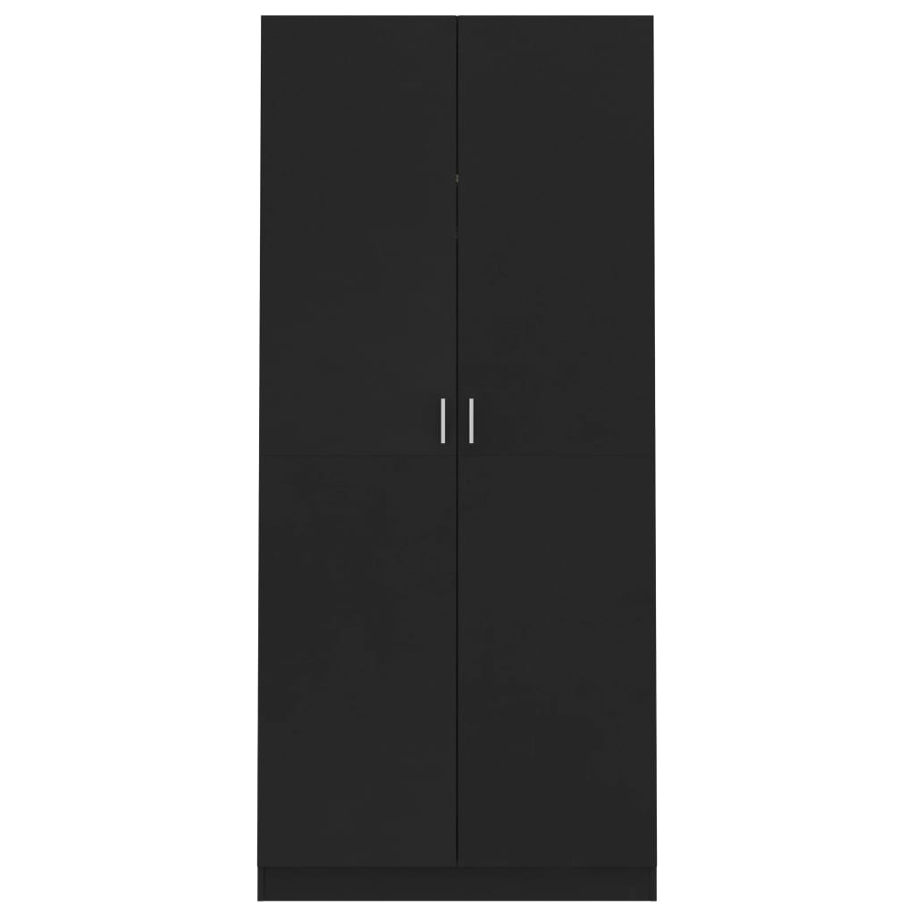 Kleiderschrank Schwarz 90x52x200 cm Holzwerkstoff