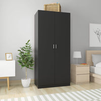Thumbnail for Kleiderschrank Schwarz 90x52x200 cm Holzwerkstoff