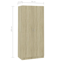 Thumbnail for Kleiderschrank Sonoma-Eiche 90x52x200 cm Holzwerkstoff