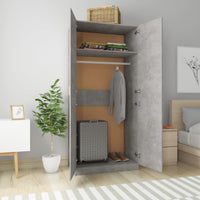 Thumbnail for Kleiderschrank Betongrau 90x52x200 cm Holzwerkstoff