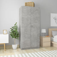 Thumbnail for Kleiderschrank Betongrau 90x52x200 cm Holzwerkstoff