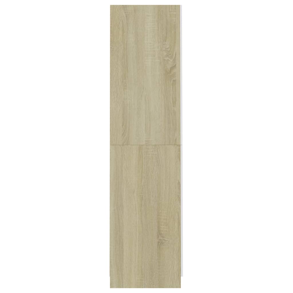 Kleiderschrank Weiß Sonoma-Eiche 90x52x200 cm Holzwerkstoff