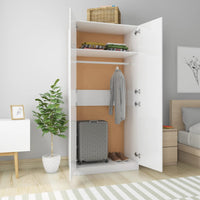 Thumbnail for Kleiderschrank Hochglanz-Weiß 90x52x200 cm Holzwerkstoff