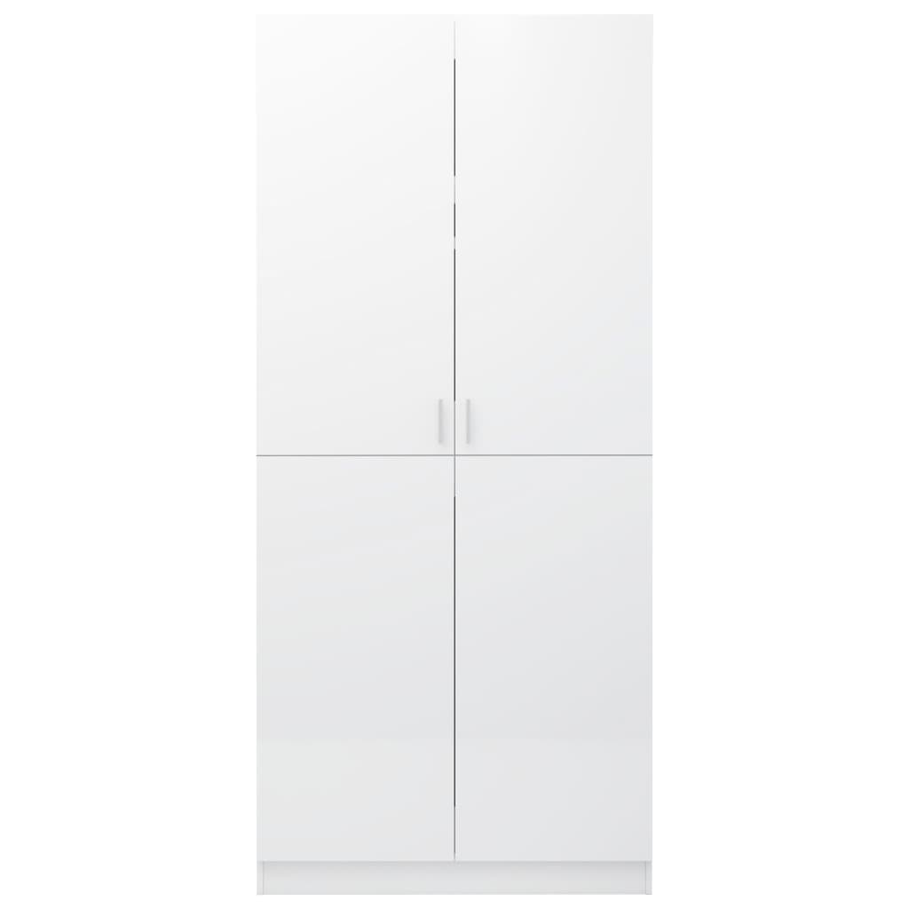 Kleiderschrank Hochglanz-Weiß 90x52x200 cm Holzwerkstoff