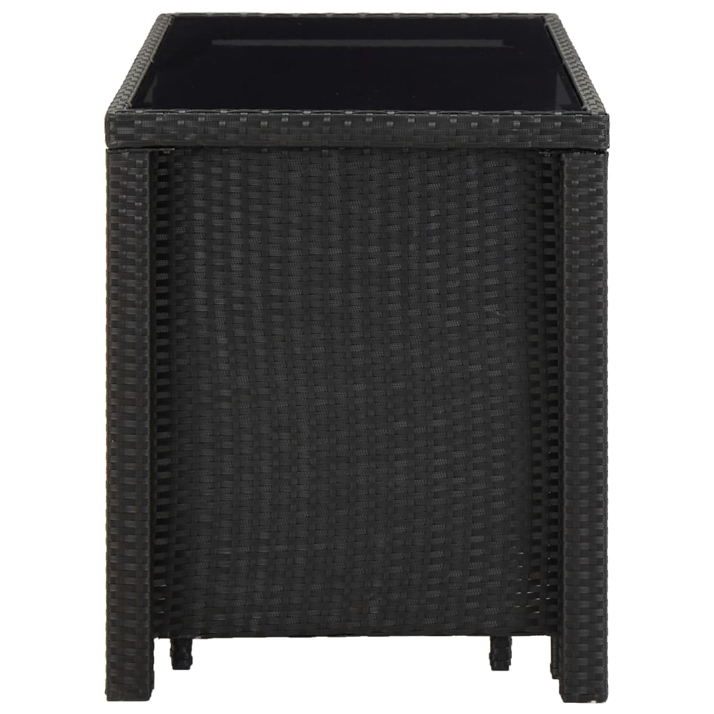 11-tlg. Garten-Essgruppe mit Auflagen Poly Rattan Schwarz