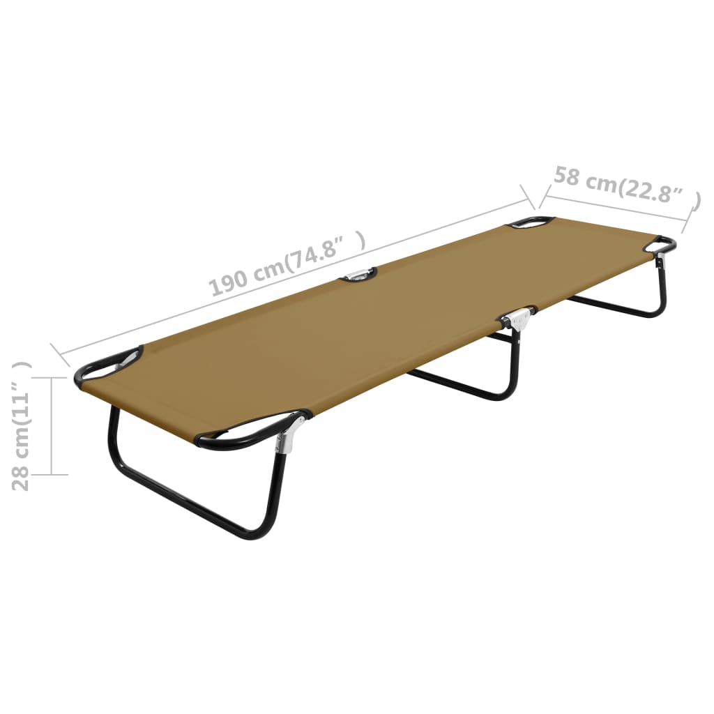 Klappbare Sonnenliege Taupe Stahl