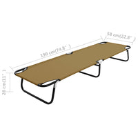 Thumbnail for Klappbare Sonnenliege Taupe Stahl